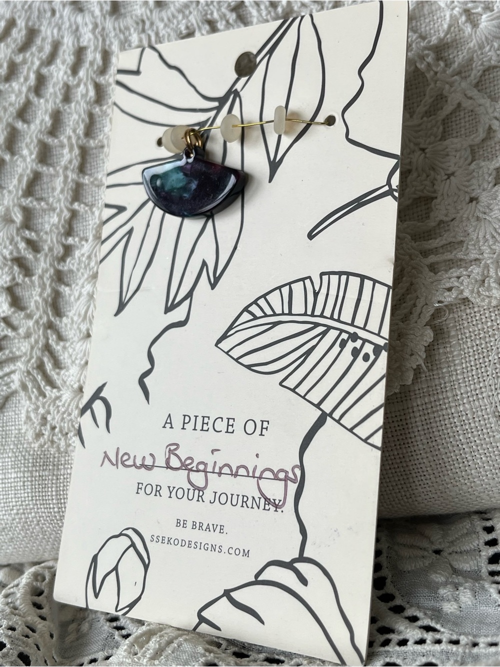 Sseko Iridescent Teal-Purple New Beginning Charm